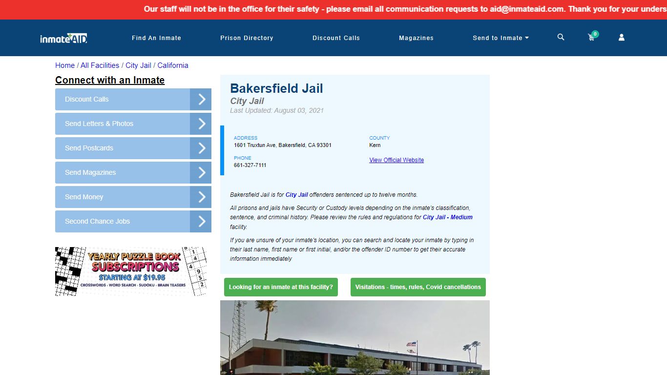 Bakersfield Jail | Inmate Locator